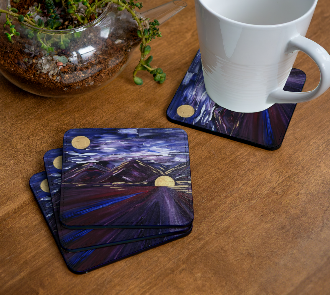 "Mountain Lake in Winter" Coaster