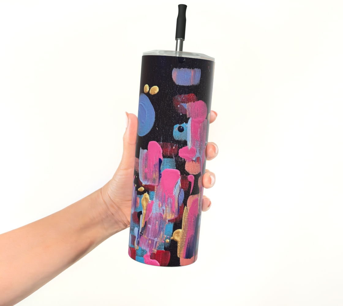 "Winter Night" Matte Tumbler (Purple, Pink, Blue)
