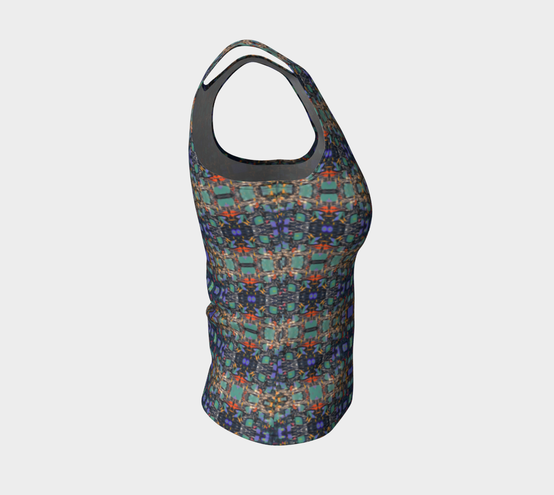 "Georgia Strait" Fitted Tank LONG (Aqua, Purple)