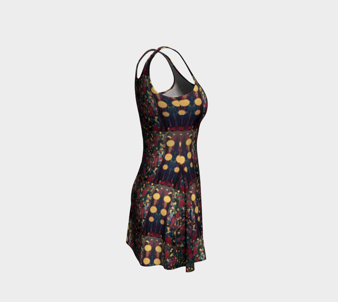 "Tulip" Flare Dress #2 (Magenta, Blue, Gold)
