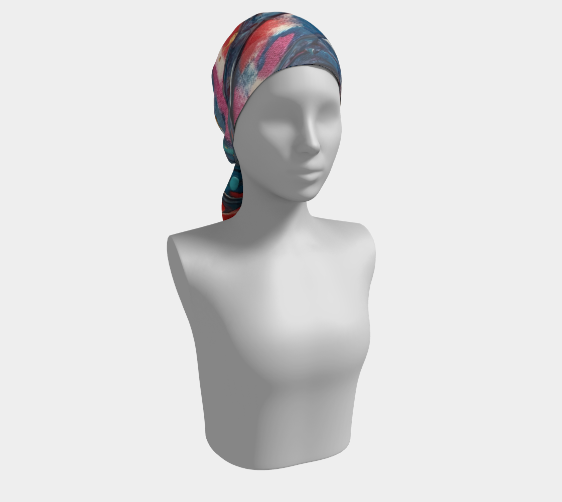 "Awakening" Long Scarf (Aqua, Red)