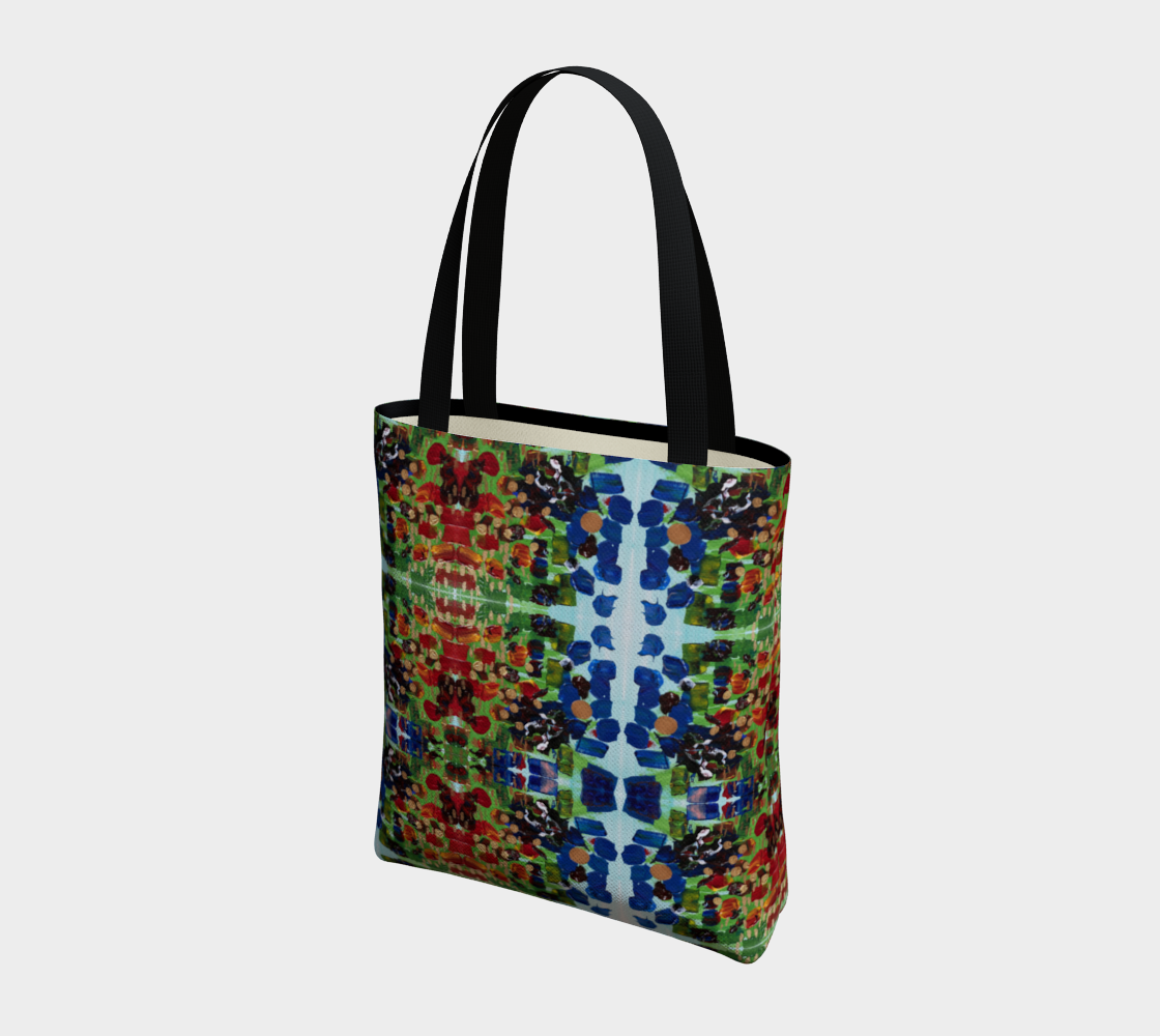 "Early Fall Garden" Urban Tote  (Blue, Green)