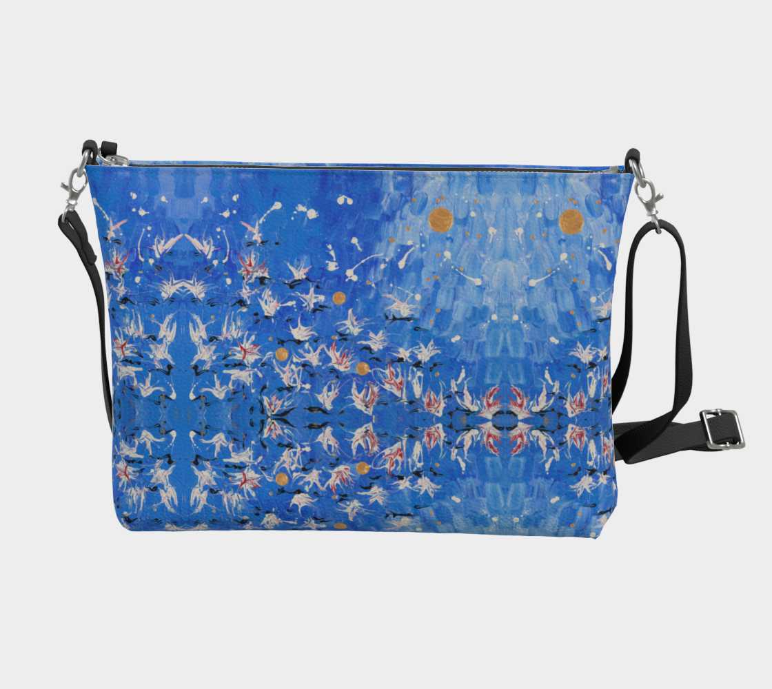 "Generosity"  Vegan Leather Crossbody Purse (Blue)
