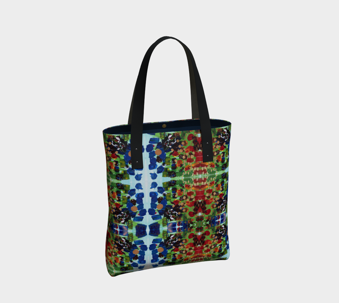 "Early Fall Garden" Urban Tote  (Blue, Green)