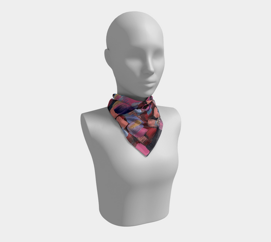 "Winter Night" Square Scarf (Purple, Pink, Blue)