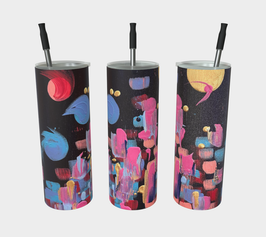 "Winter Night" Matte Tumbler (Purple, Pink, Blue)