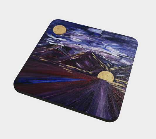 "Mountain Lake in Winter" Coaster