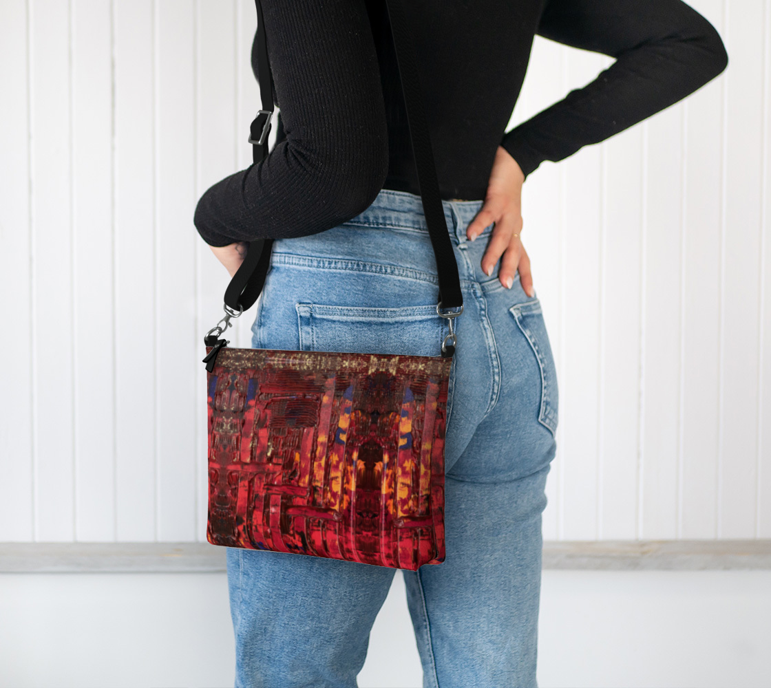 "Lenten Red" Vegan Leather Crossbody Purse (Red)