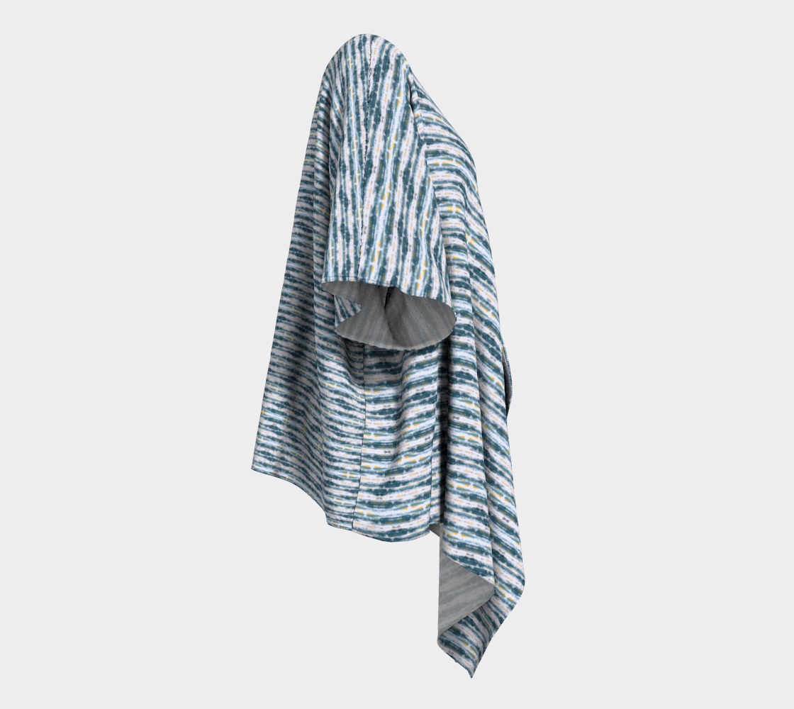 "Seagulls" Draped Kimono (Blue and White)