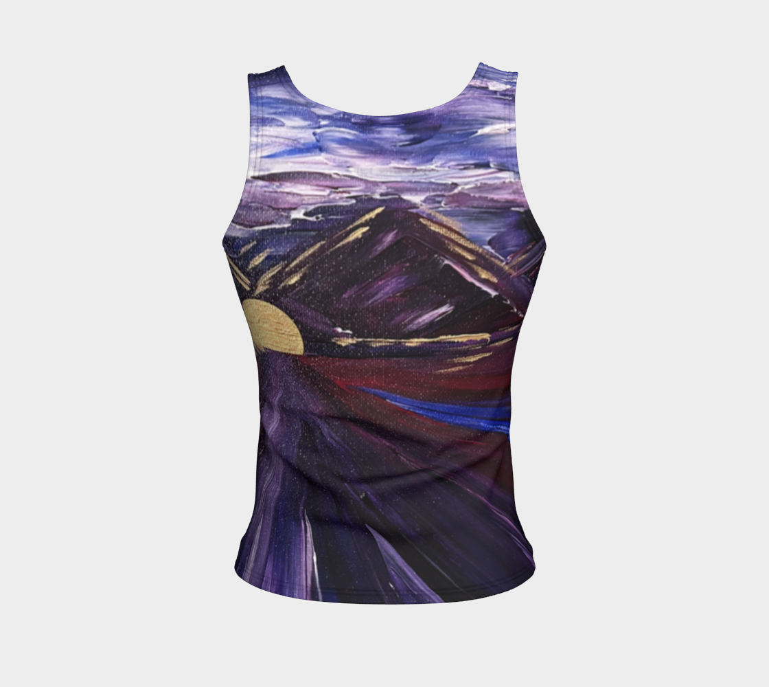 "Winter Lake" Fitted Tank (Purple, Gold)