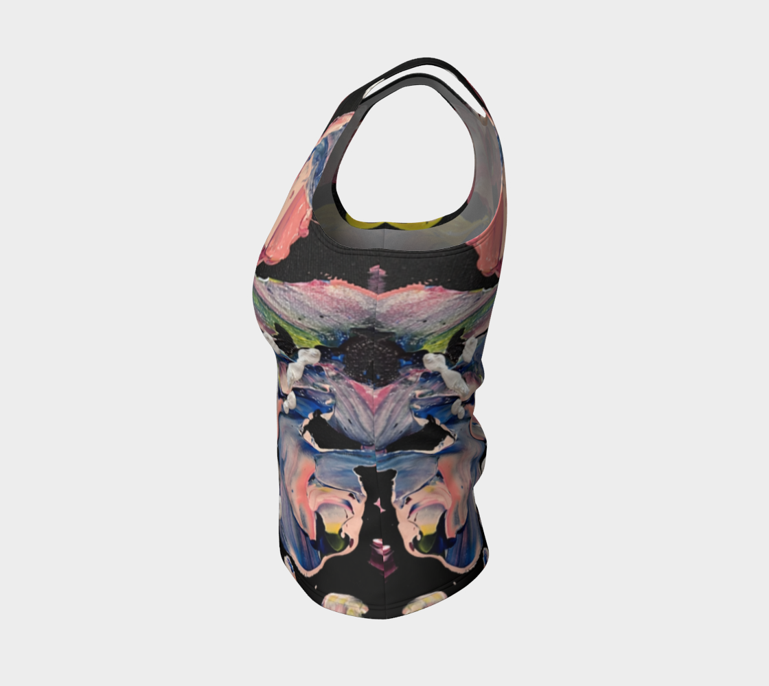 "Grace In Orchid Petals" Fitted Tank (Black, Pink)