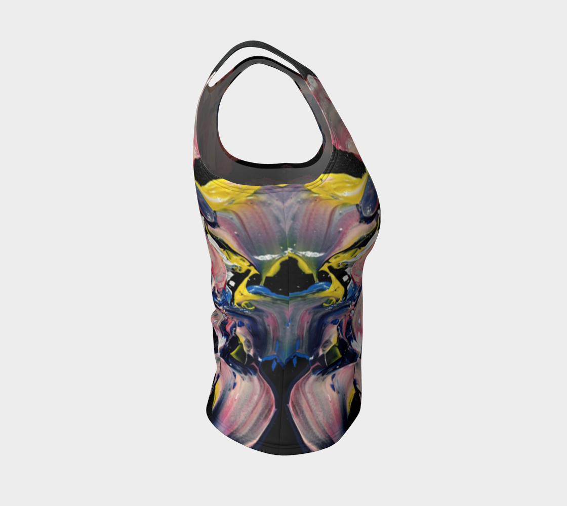 "Grace In Orchid Petals" Fitted Tank (Black, Pink)
