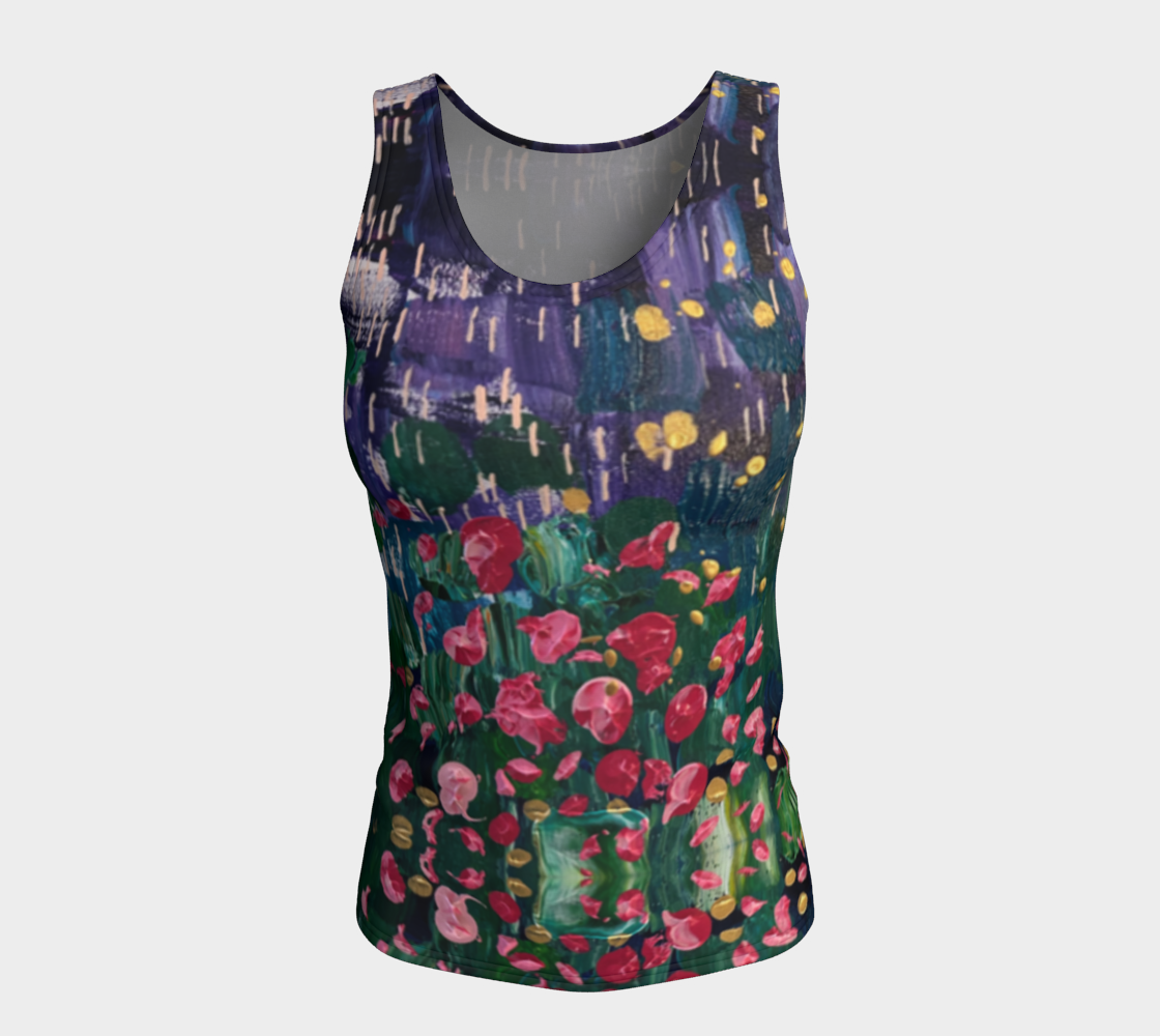"Spring Rain" Fitted Tank (Purple, Pink,Green)