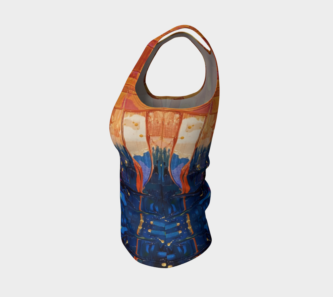 "Chantry Island Sunrise" Fitted Tank  ( Blue, Orange)