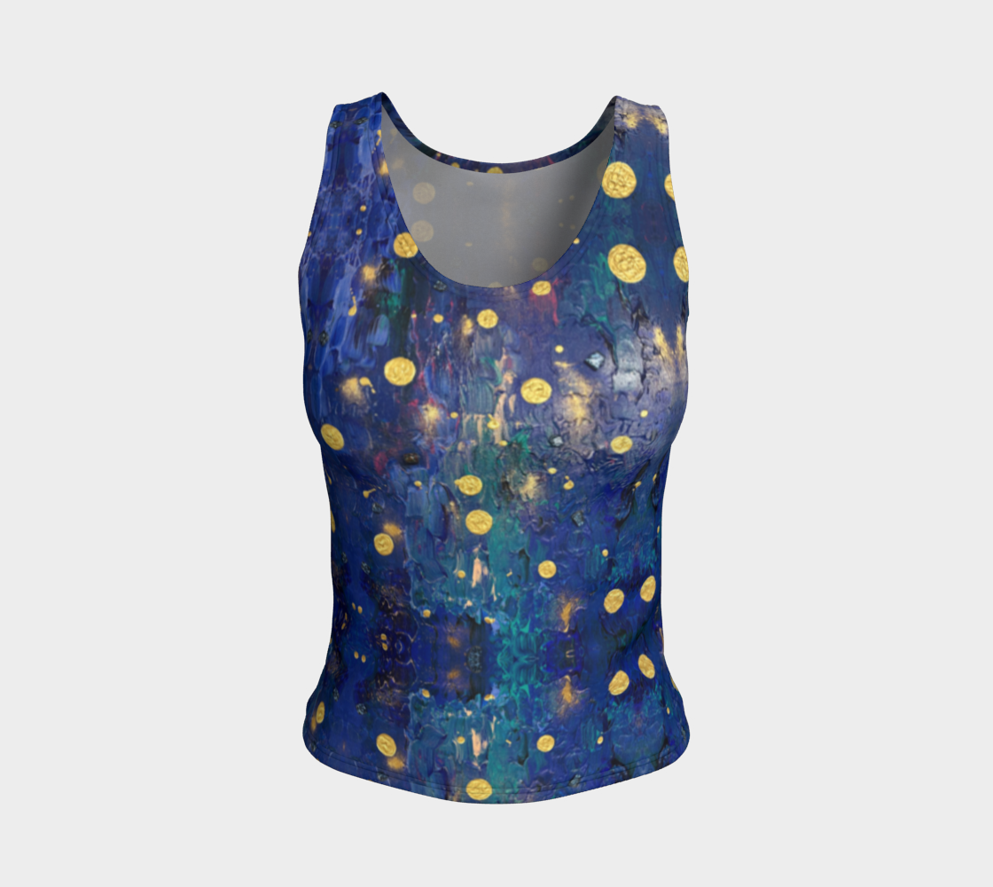"Advent Blue" Fitted Tank Top #2 (Blue, Gold)