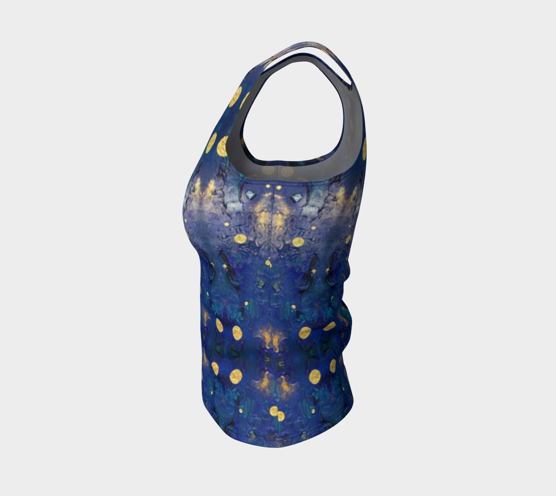 "Advent Blue" Fitted Tank Top #2 (Blue, Gold)
