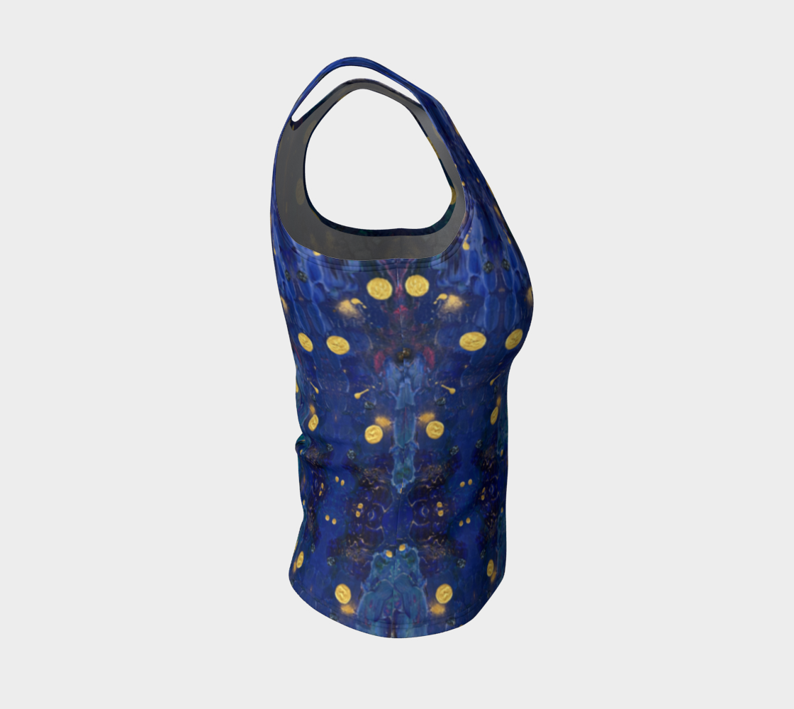"Advent Blue" Fitted Tank Top #2 (Blue, Gold)