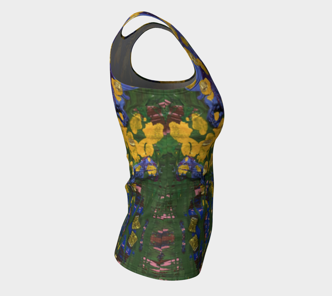 "Buttercups" Fitted Tank Top (Yellow, Purple, Green)