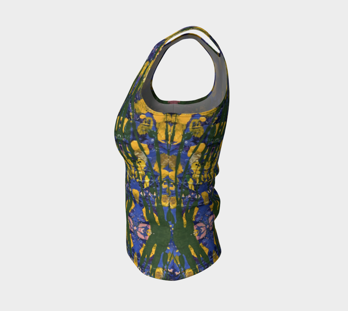"Buttercups" Fitted Tank Top (Yellow, Purple, Green)