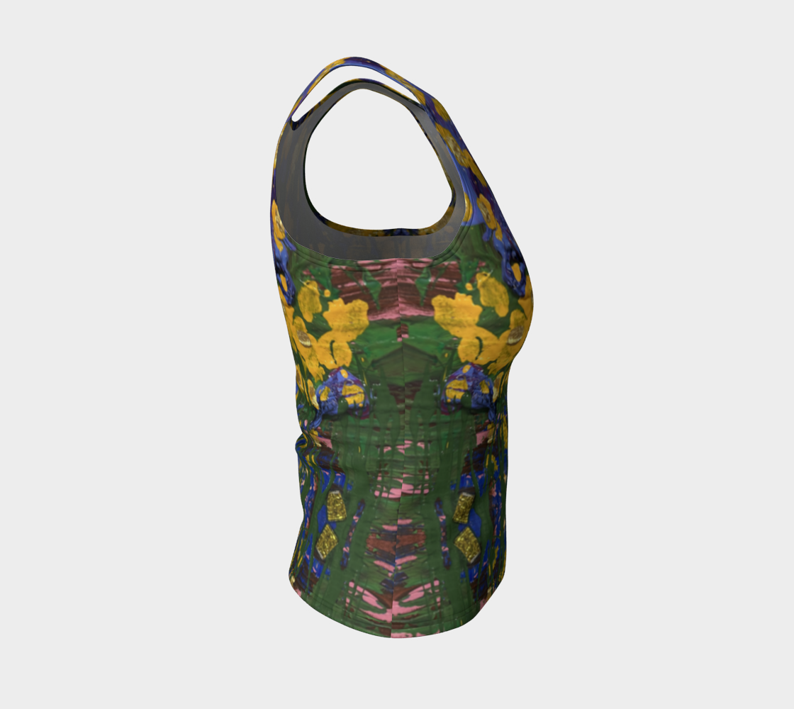 "Buttercups" Fitted Tank Top (Yellow, Purple, Green)