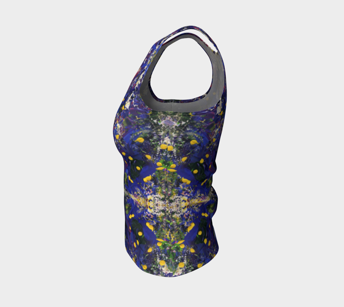 "Spring Flowers" Fitted Tank Top (Purple and Yellow)