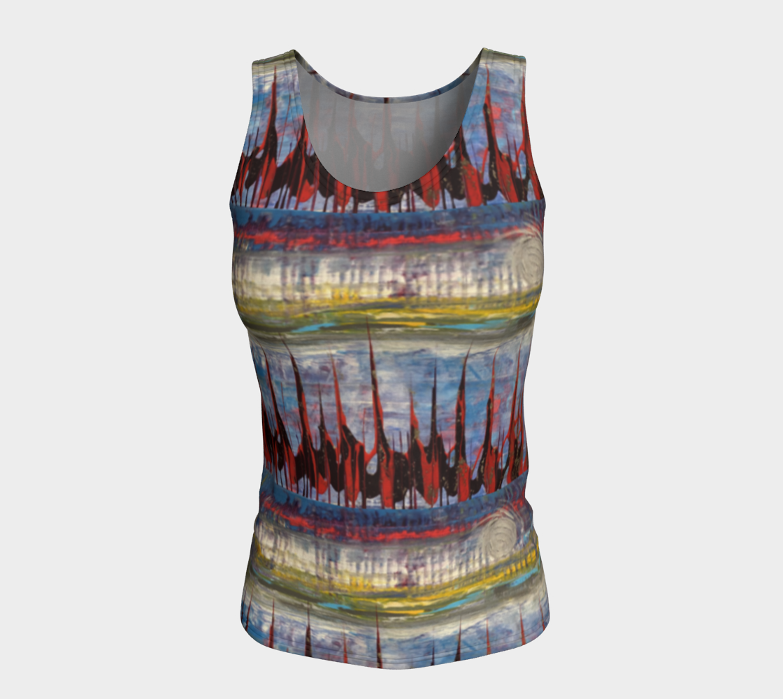 "Northern Reflections" Fitted Tank Top (Blue, Grey, Pink)