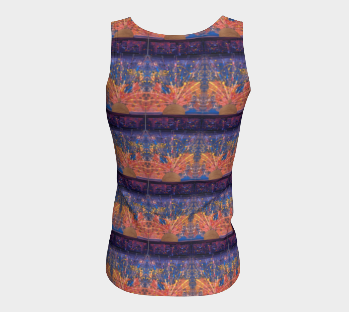"Dawn" Fitted Tank Top LONG ( Purple, Orange))