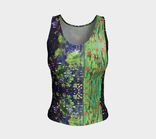 "Monty's Marsh in Summer" Fitted Tank ( Green, Purple)