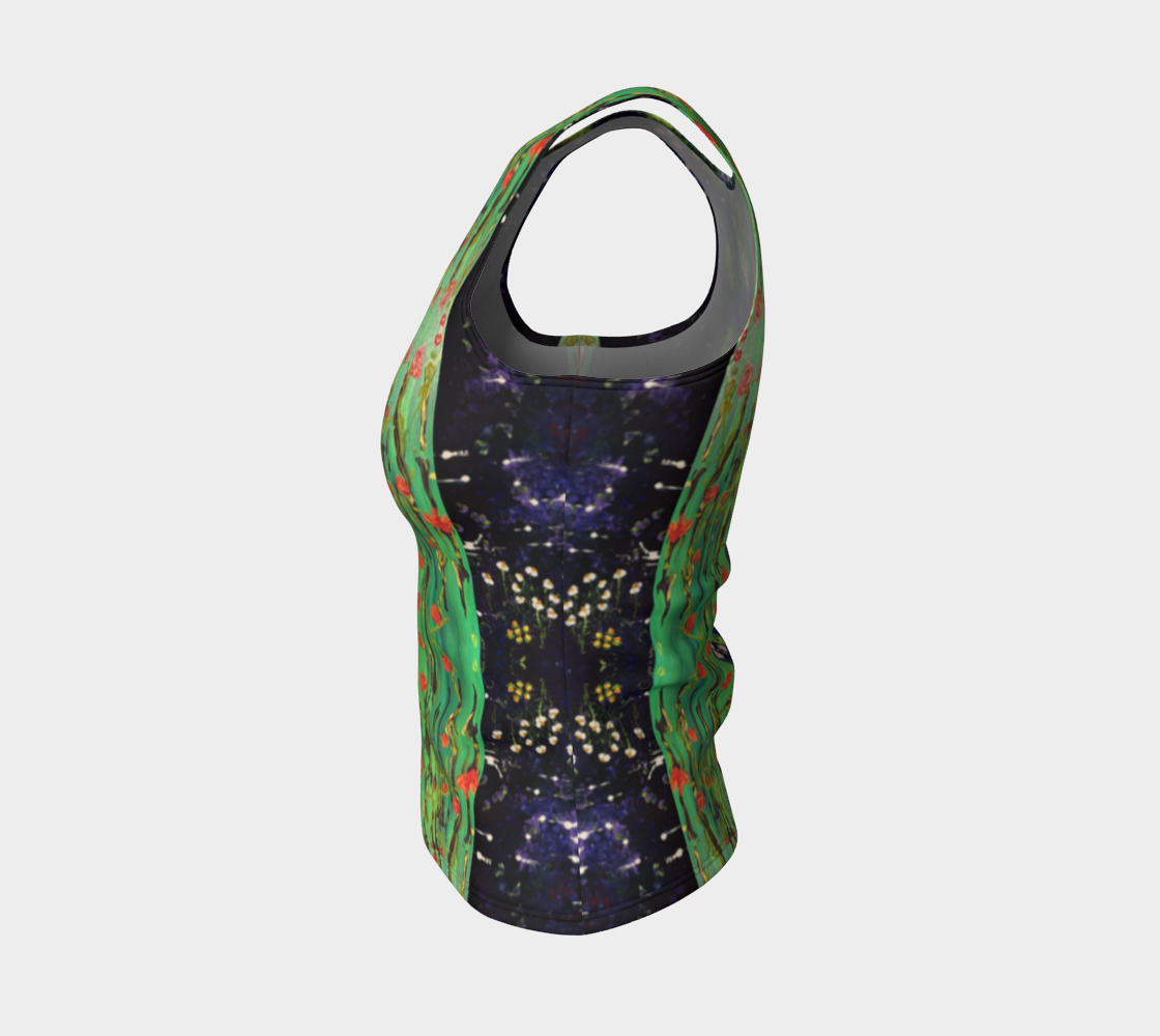 "Monty's Marsh in Summer" Fitted Tank ( Green, Purple)