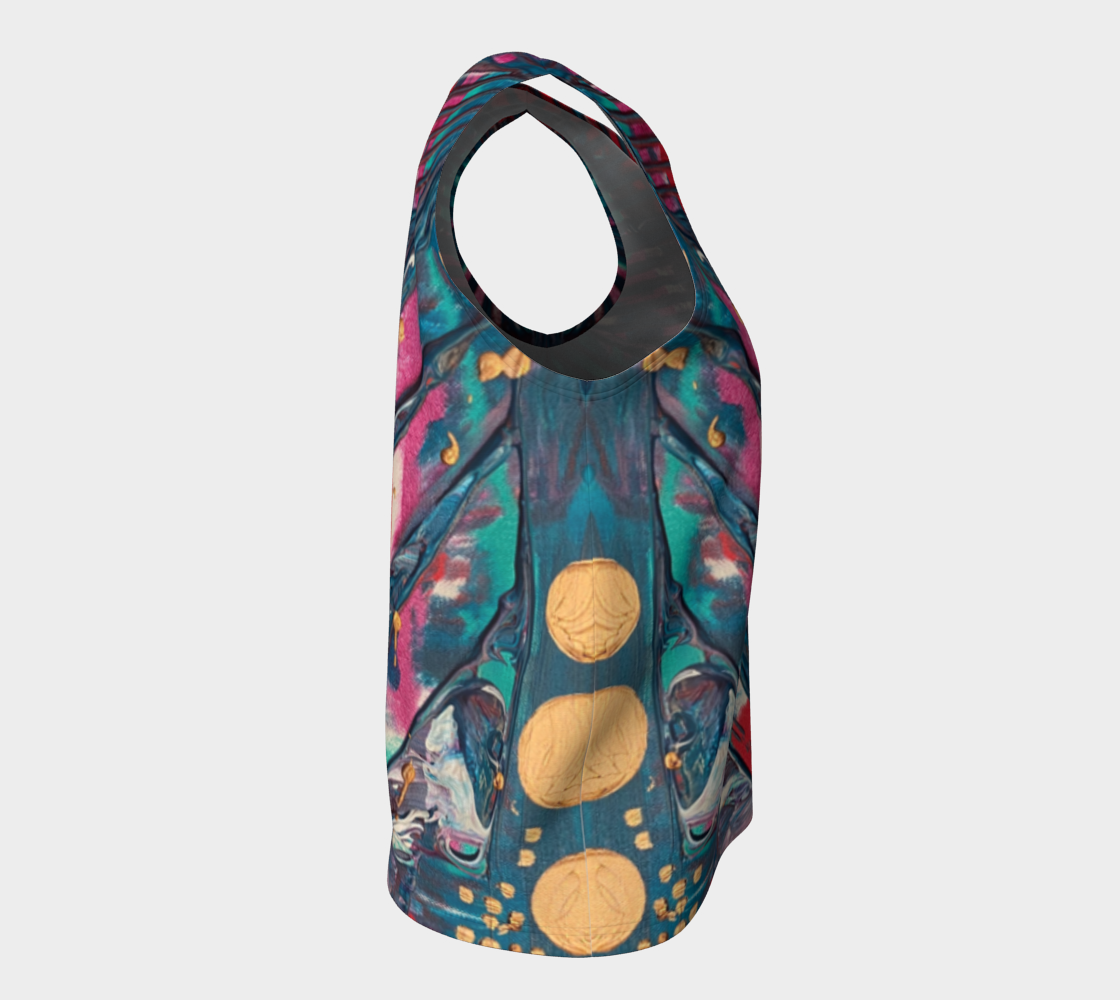 "Awakening" Loose Tank Top (Aqua, Red)