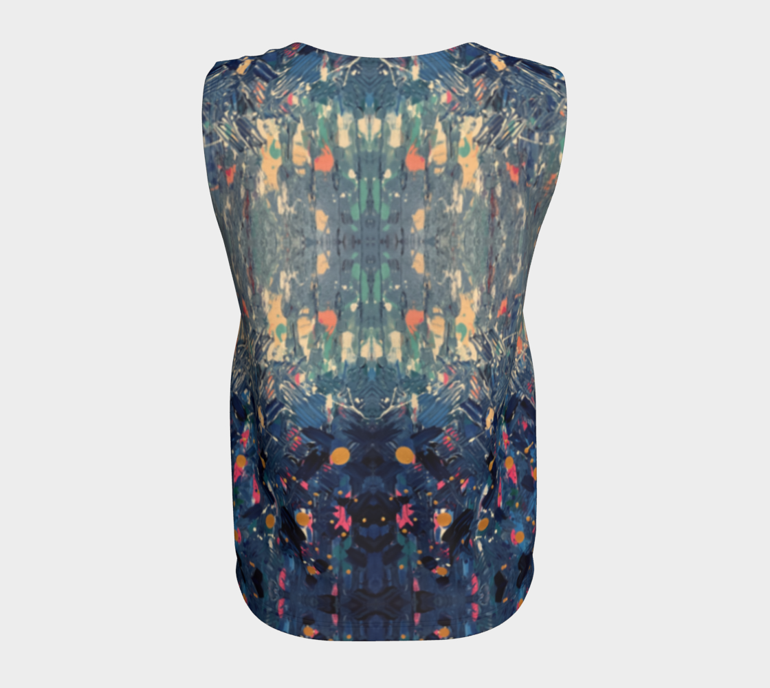 “Blue Mountain” Loose Tank Top (Blue)