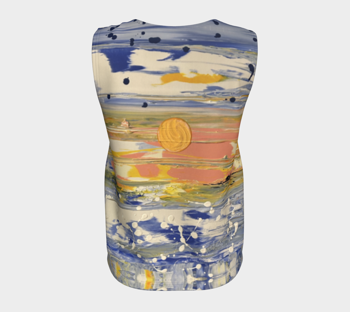 “Blue Snow” Loose Tank Top (Blue, Yellow, White)