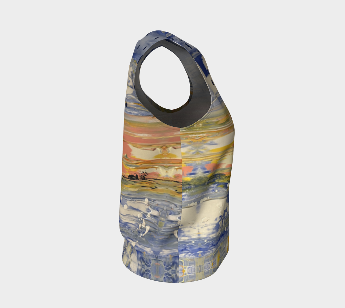 “Blue Snow” Loose Tank Top (Blue, Yellow, White)