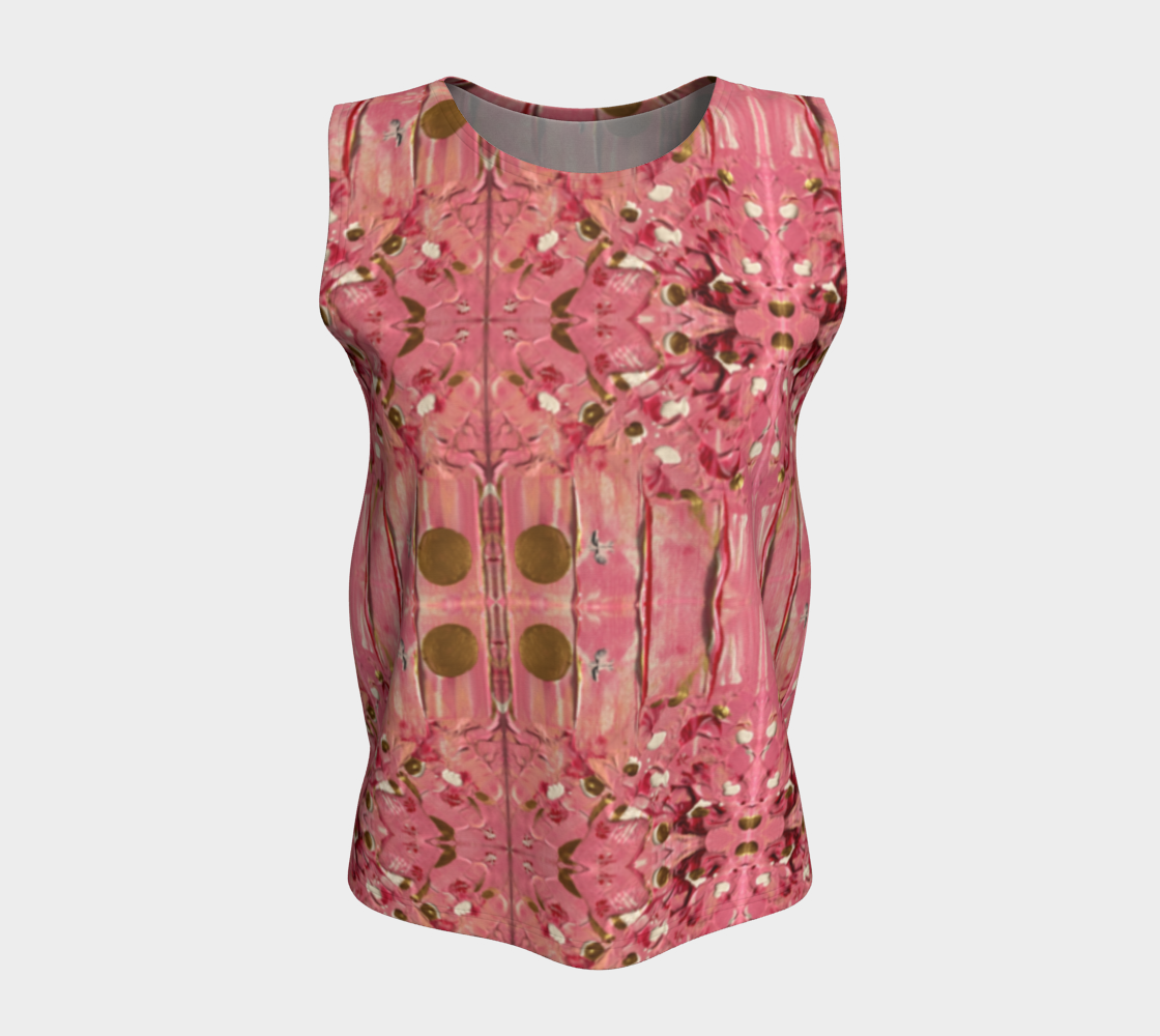 “Gratitude” Loose Tank Top (Pink, Gold)