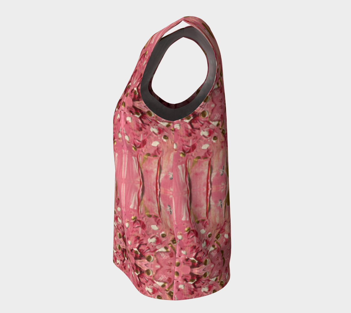 “Gratitude” Loose Tank Top (Pink, Gold)
