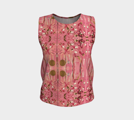 “Gratitude” Loose Tank Top (Pink, Gold)