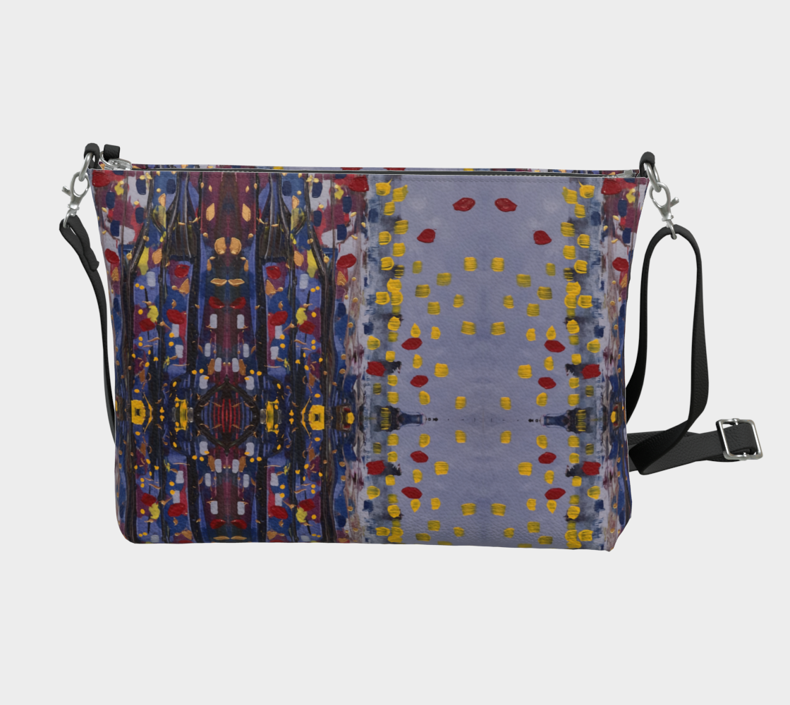 "Daybreak"  Crossbody Vegan Purse (Purple, Red)